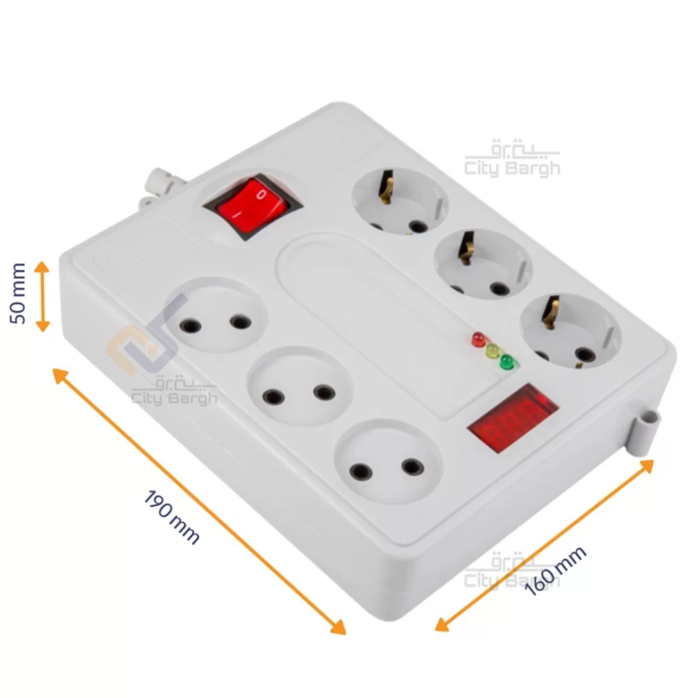 محافظ ۶ خانه دیجیتال با کابل 1/8 متری پارت الکتریک