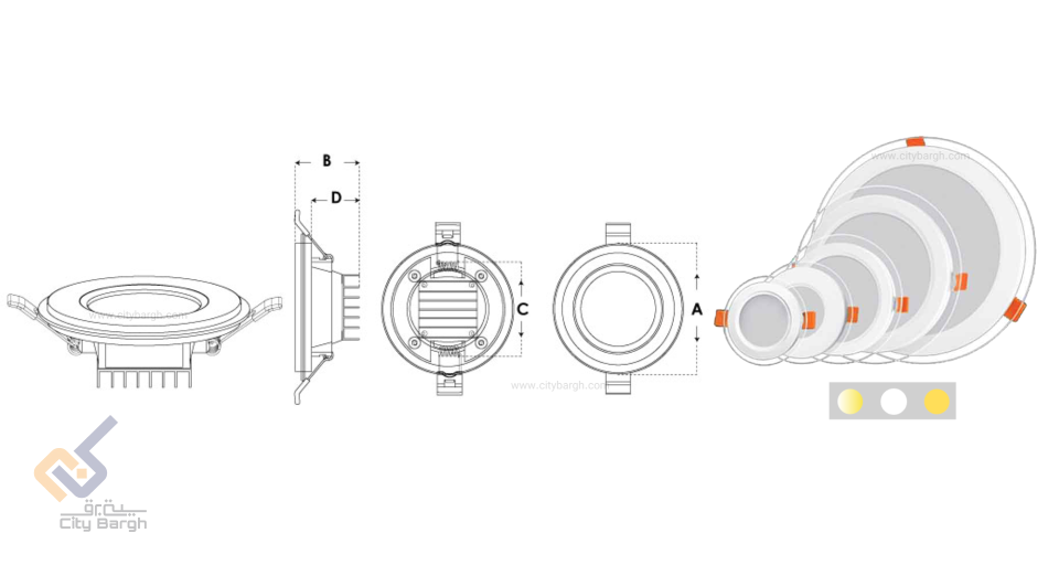 پنل 7 وات دایره ای پارس شعاع توس مدل گلاریس