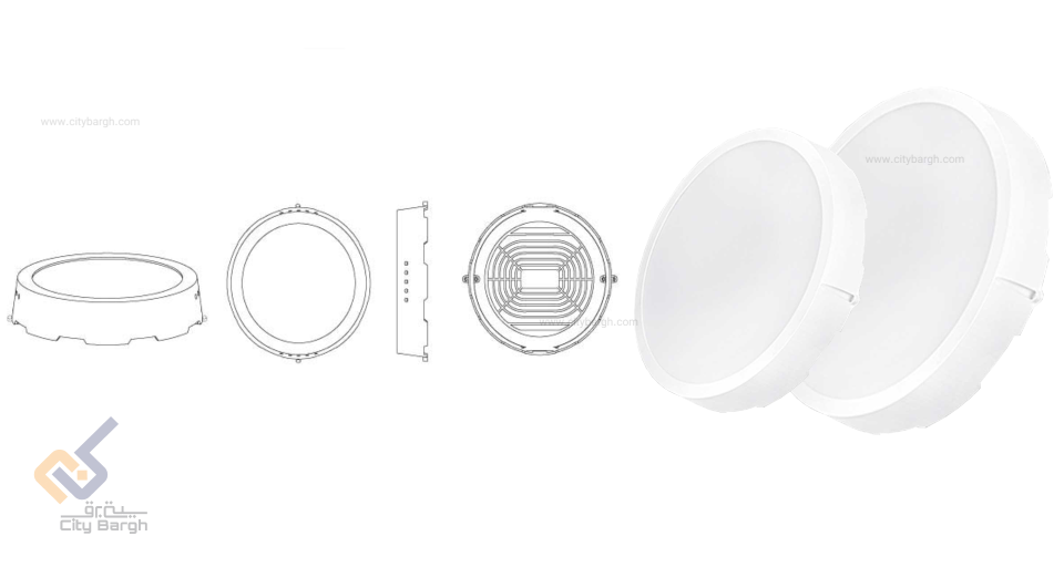 چراغ روکار دایره ای 36 وات SMD پارس شعاع توس مدل آویسا